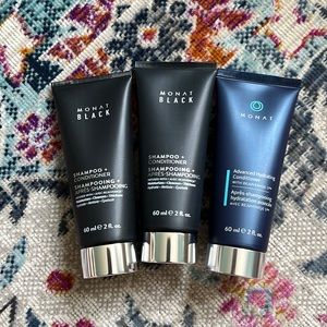 Monat TRAVEL Black Shampoo+Conditioner & TRAVEL Advanced Hydrating Conditioner